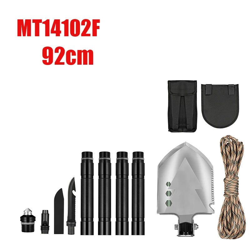 MT14102 Survival Folding Shovel Aluminum Tactical Search Shovel Car Snow Shovels Garden Tool Multi-function Shovels For Military