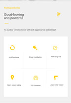 Portable Camping Shower Hiking Travel 12V Car Cigarette Lighter Outdoor Bath Shower of Plant Watering Car Cleaning Pet Bath Pump