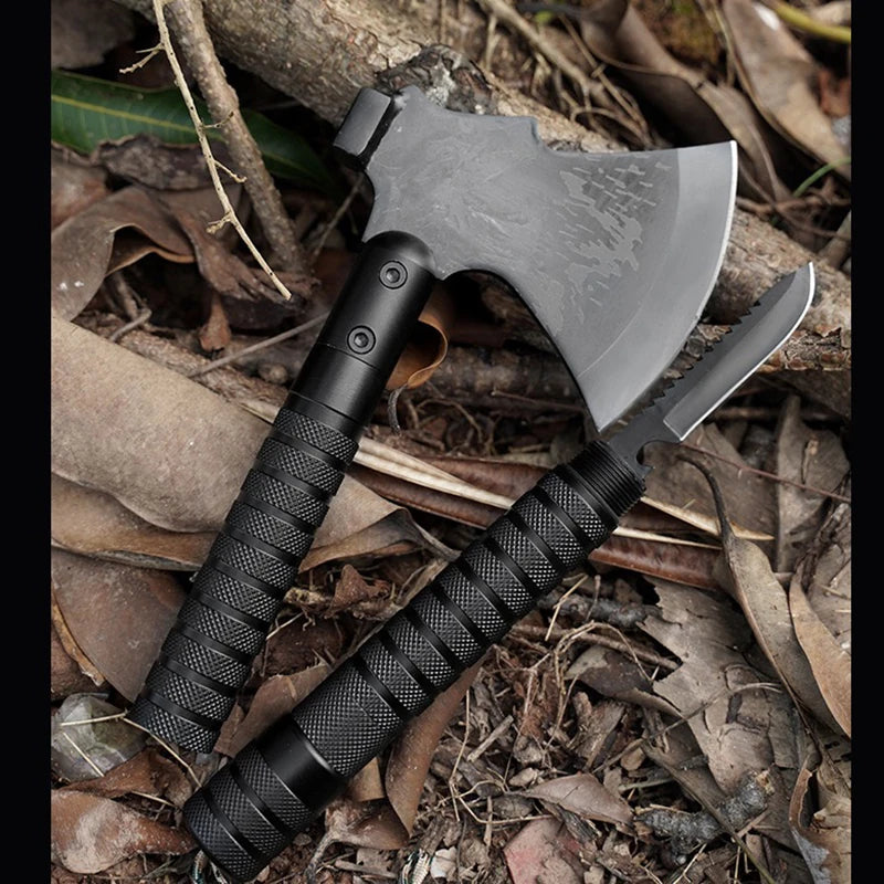Outdoor Camping Survival Axe Aluminum Handle  Steel Metal Head First Aid Detachable Multifunction Hunting Hiking Tactical Axes