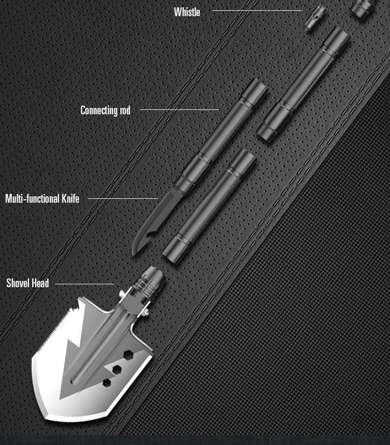 MT14102 Survival Folding Shovel Aluminum Tactical Search Shovel Car Snow Shovels Garden Tool Multi-function Shovels For Military