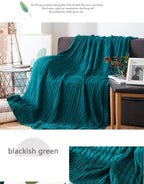 100% Cotton High quality Sheep velvet Blankets Winter warmth Knitted wool blanket Sofa/Bed cover quilt Knitted blanket