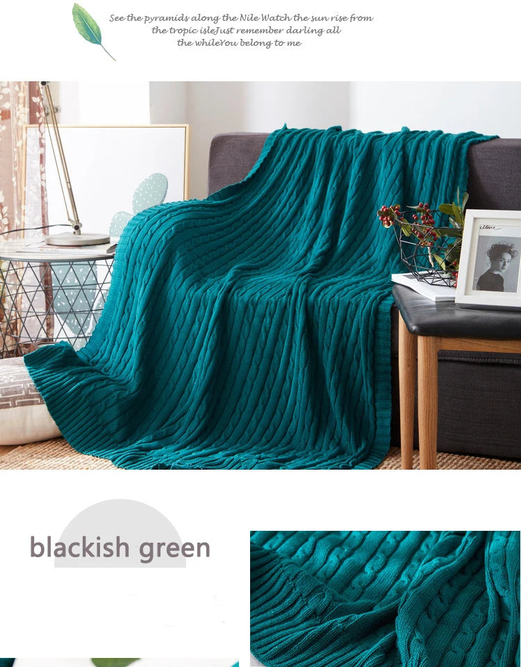 100% Cotton High quality Sheep velvet Blankets Winter warmth Knitted wool blanket Sofa/Bed cover quilt Knitted blanket
