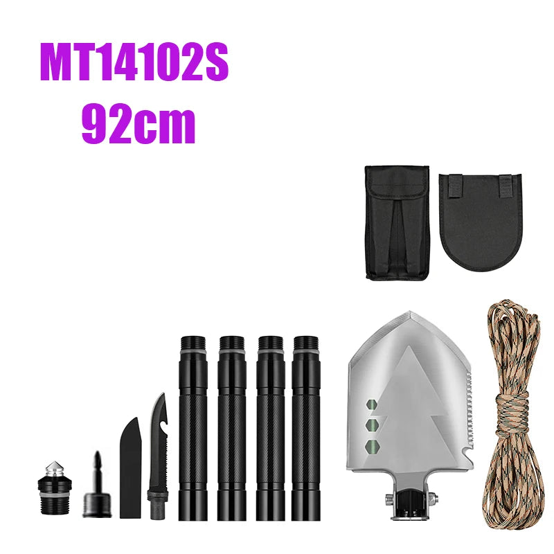 MT14102 Survival Folding Shovel Aluminum Tactical Search Shovel Car Snow Shovels Garden Tool Multi-function Shovels For Military