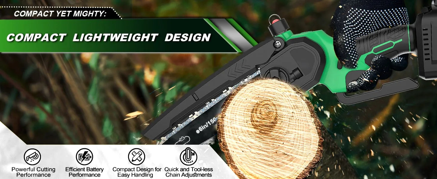 Powerful 20V Cordless Chain Saw DIY Industrial Grade Power Tools for Wood Cutting Local US Warehouse Battery Source