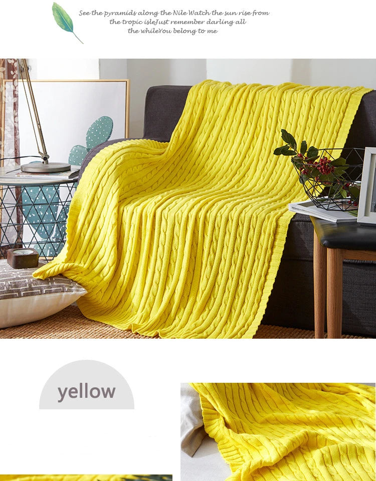 100% Cotton High quality Sheep velvet Blankets Winter warmth Knitted wool blanket Sofa/Bed cover quilt Knitted blanket