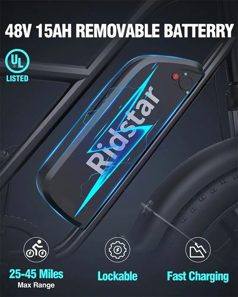 Long Distance Capacity Super Power 48 Volt Electric Bike Eco Friendly Mountain Bicycle 20" Fat Tire Electric E Bike