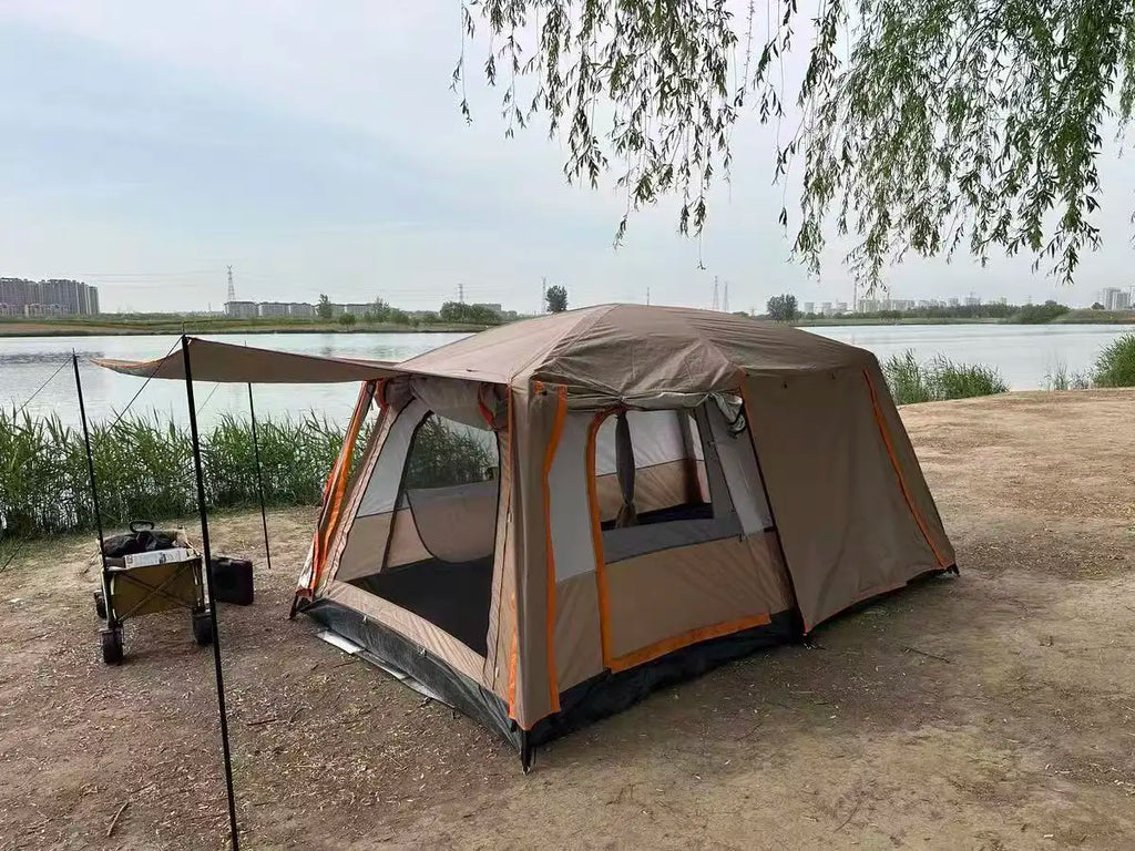 Four-season Extended Type Tent 8-12 Person / 5-8 Person Sun protection Rainproof Camping Tent