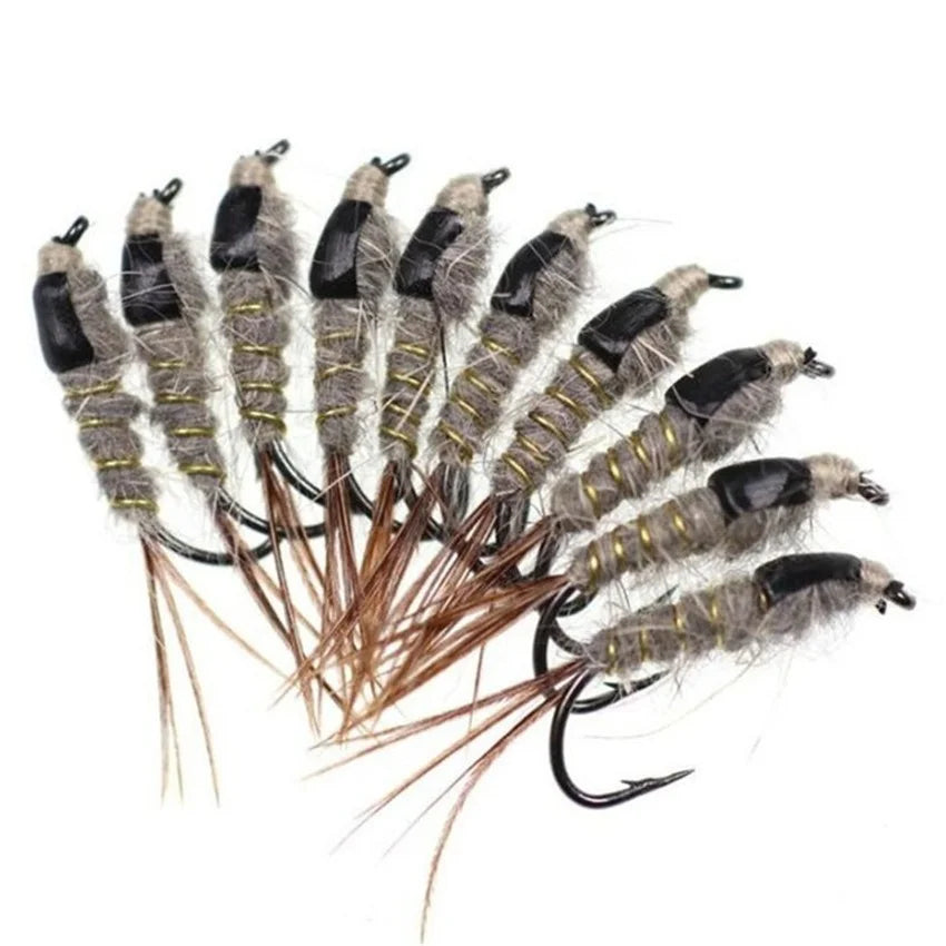Trout Fly Fishing Flies Collection 32-112Pcs Flies Dry Wet Nymph Streamers Fly Assortment with Fly Box Flyfishing Fly Lures Kits
