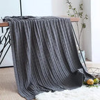 100% Cotton High quality Sheep velvet Blankets Winter warmth Knitted wool blanket Sofa/Bed cover quilt Knitted blanket