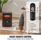 VEVOR FCJ 1500W Remote Control Infrared Panel Heater Electric Space Heater for Bathroom Installation EU Plug Desktop