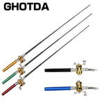 Portable Pocket Telescopic Mini Fishing Pole Pen Shape Folded Fishing Rod With Reel Wheel