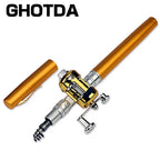 Portable Pocket Telescopic Mini Fishing Pole Pen Shape Folded Fishing Rod With Reel Wheel