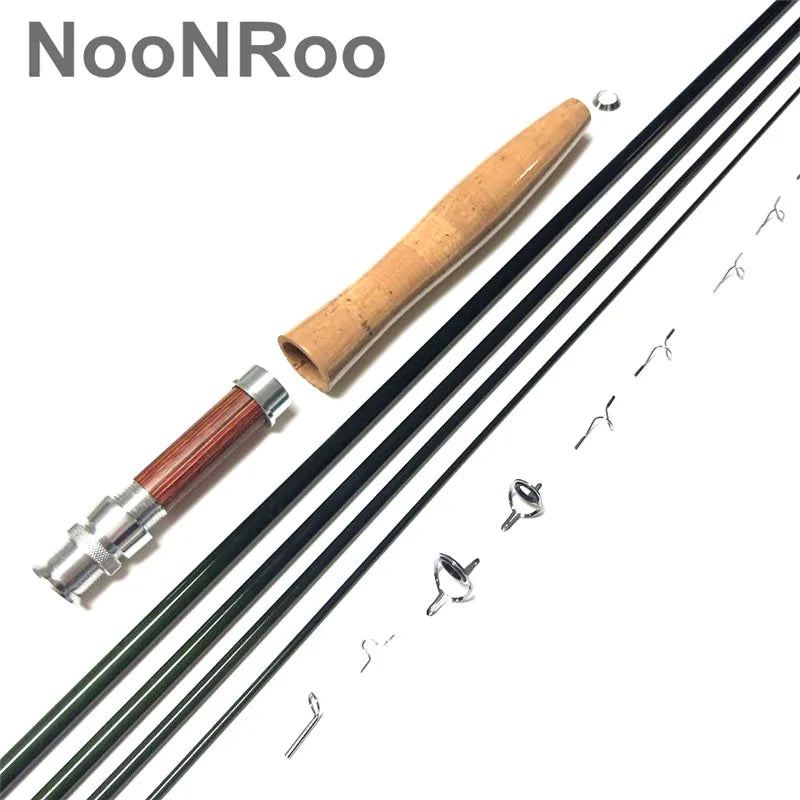 NooNRoo-DIY Fly Fishing Rod Kit, Cambo Kit, Very Good FasAction, Fly Blank, A Grade Cork Grip, Combo, IM8, 9ft, 3 WT, 5 Wt, 6wt