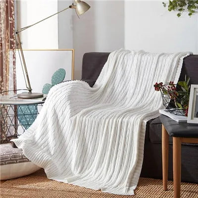 100% Cotton High quality Sheep velvet Blankets Winter warmth Knitted wool blanket Sofa/Bed cover quilt Knitted blanket
