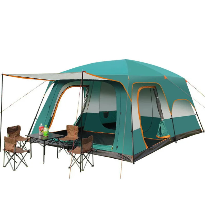 Four-season Extended Type Tent 8-12 Person / 5-8 Person Sun protection Rainproof Camping Tent