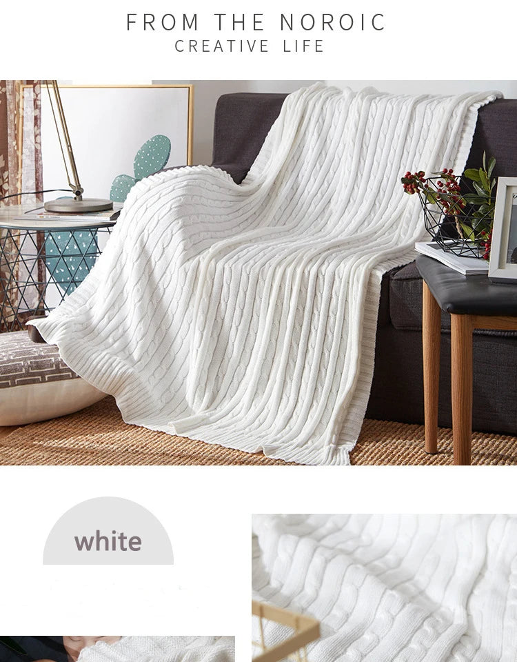 100% Cotton High quality Sheep velvet Blankets Winter warmth Knitted wool blanket Sofa/Bed cover quilt Knitted blanket