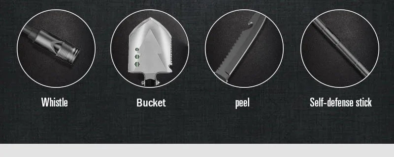 MT14102 Survival Folding Shovel Aluminum Tactical Search Shovel Car Snow Shovels Garden Tool Multi-function Shovels For Military