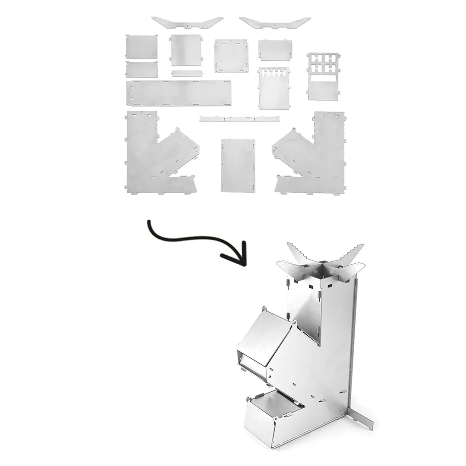 Outdoor Wood Stove Thick Stainless Steel Removable Portable Camping Stove Camping Hiking Fire Stove Camping Supplies