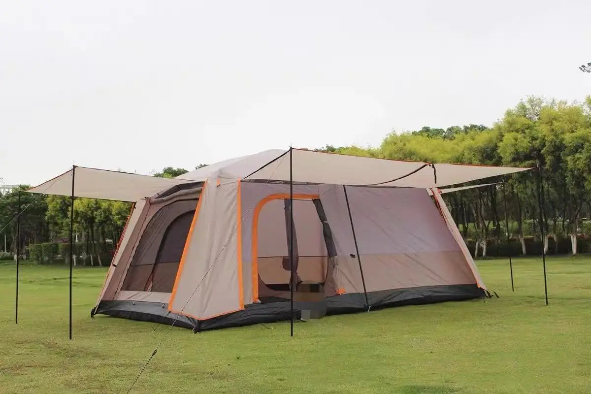 Four-season Extended Type Tent 8-12 Person / 5-8 Person Sun protection Rainproof Camping Tent