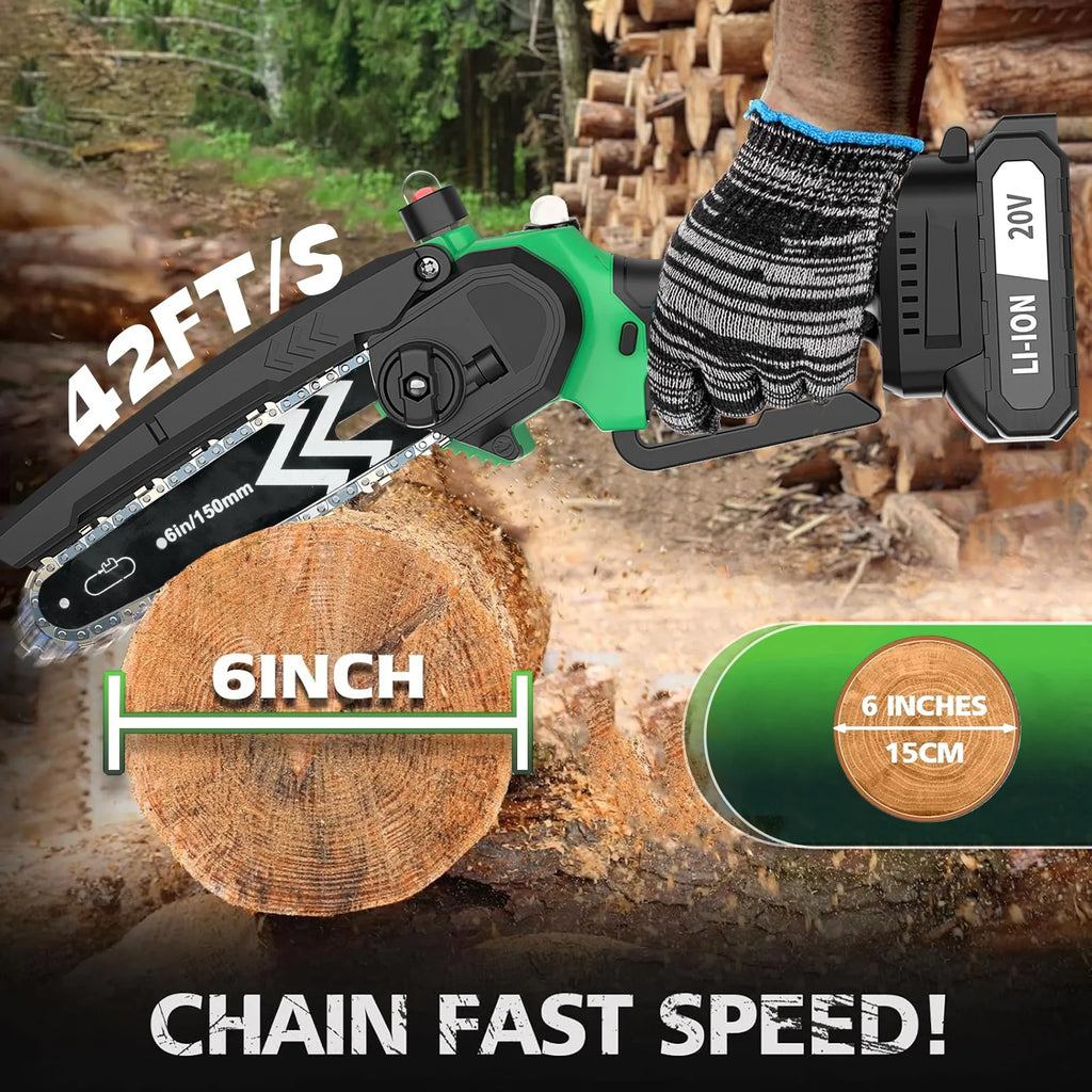 Powerful 20V Cordless Chain Saw DIY Industrial Grade Power Tools for Wood Cutting Local US Warehouse Battery Source