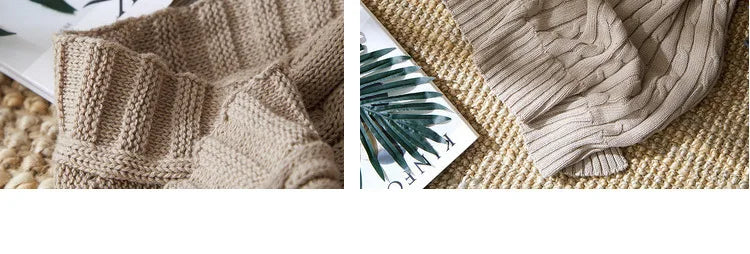 100% Cotton High quality Sheep velvet Blankets Winter warmth Knitted wool blanket Sofa/Bed cover quilt Knitted blanket