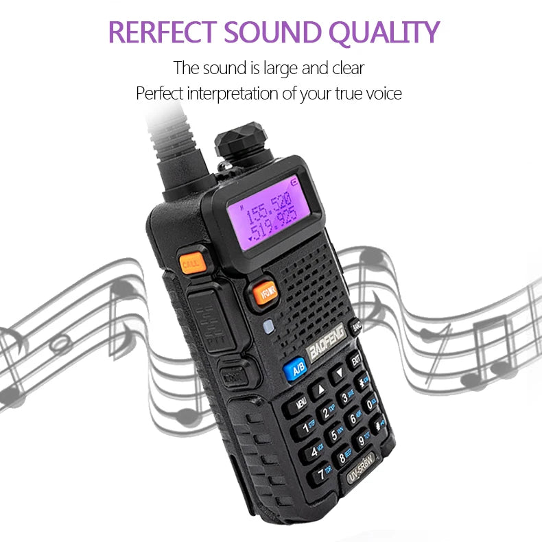 1/2PCS BaoFeng UV-5R 8W Tri-Power Walkie Talkie High Power Dual Band Long Range 128 CH Portable Handheld UV 5R Ham Two Way Radio