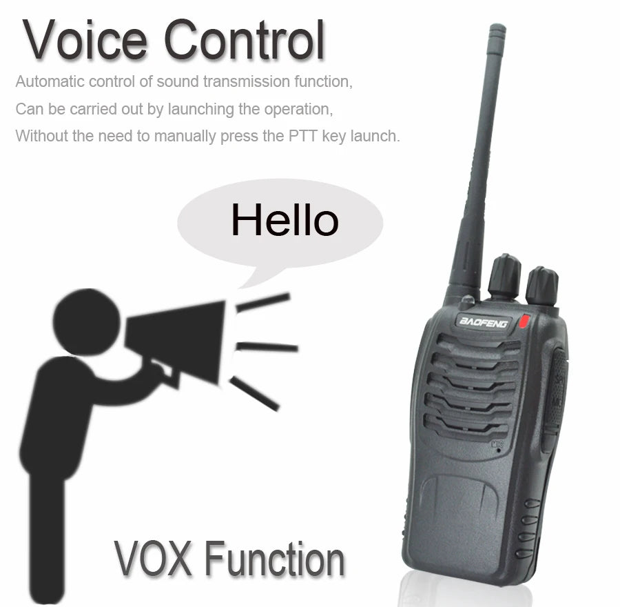 2PCS Baofeng BF 888S Walkie Talkie UHF BF888S Long Range Two Way Ham Portable Radio Transceiver for Hunting Hotel Receiver