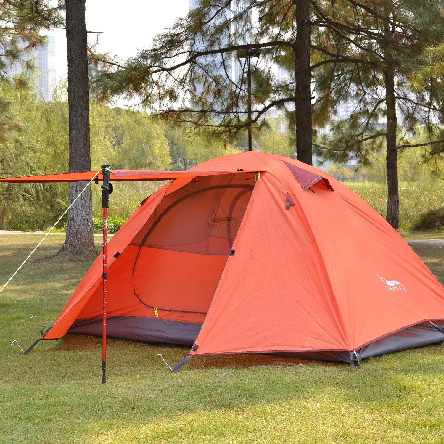 Backpacking Camping Tent, Lightweight 1-3 Person Tent Double Layer Waterproof Portable Aluminum Poles Travel Tents