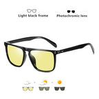 Brand Rivet Square Photochromic Sunglasses Men Polarized Women Driving Sun Glasses Day Night Vision Anti-Glare zonnebril heren
