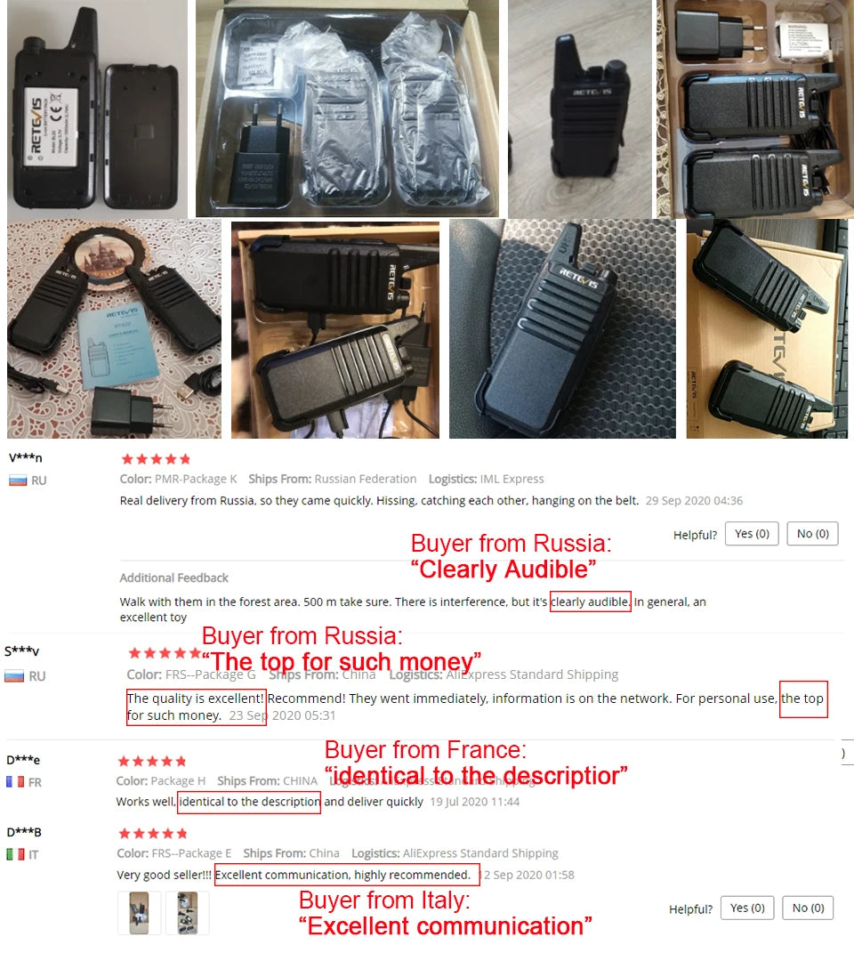 RETEVIS RT622 Walkie Talkie Mini 2 pcs PMR 446 Portable Two-way Radio ht PTT Walkie-talkies Communication Radio for Restaurant