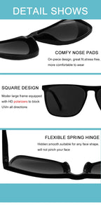 Mens Sunglasses Polarized Brand Designer Luxury Anti-glare Car Glasses Fashion Square Male Sun glasses Black Shades Goggle UV400