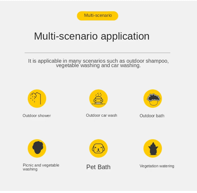 Portable Camping Shower Hiking Travel 12V Car Cigarette Lighter Outdoor Bath Shower of Plant Watering Car Cleaning Pet Bath Pump