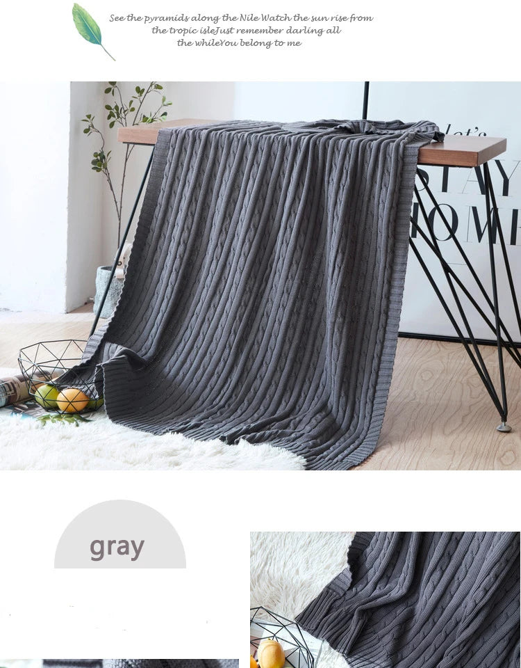 100% Cotton High quality Sheep velvet Blankets Winter warmth Knitted wool blanket Sofa/Bed cover quilt Knitted blanket