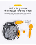 Portable Camping Shower Hiking Travel 12V Car Cigarette Lighter Outdoor Bath Shower of Plant Watering Car Cleaning Pet Bath Pump