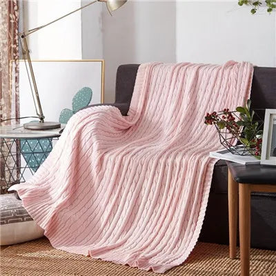 100% Cotton High quality Sheep velvet Blankets Winter warmth Knitted wool blanket Sofa/Bed cover quilt Knitted blanket