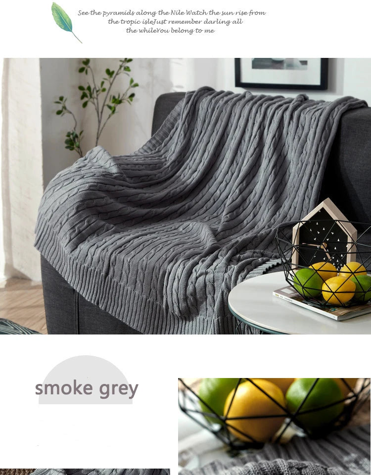 100% Cotton High quality Sheep velvet Blankets Winter warmth Knitted wool blanket Sofa/Bed cover quilt Knitted blanket