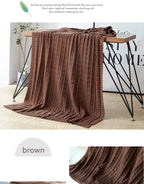100% Cotton High quality Sheep velvet Blankets Winter warmth Knitted wool blanket Sofa/Bed cover quilt Knitted blanket