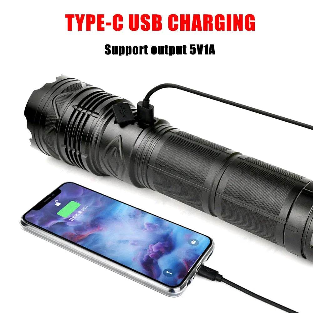 New upgrade GT61 High Power Led Flashlights Super Bright Spotlight Tactical flashlight Zoomable Outdoor Emergency Camping Torch