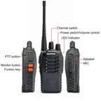 2PCS Baofeng BF 888S Walkie Talkie UHF BF888S Long Range Two Way Ham Portable Radio Transceiver for Hunting Hotel Receiver