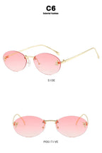 Rimless Retro Oval Sunglasses Cat Eye Sun Glasses Frameless F Letter UV400 Punk Sunglass Men Shade Driving Eyewear Gafas De Sol