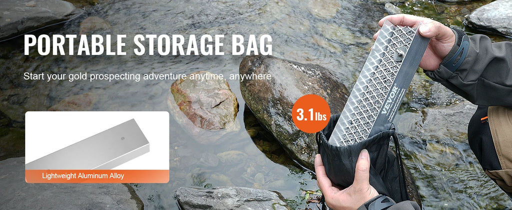 VEVOR Gold Panning Kit With Mini Sluice Box,12/50In Aluminum Gold Mining Equipment, 16/23 PCS Prospecting Kit with Gold Pan