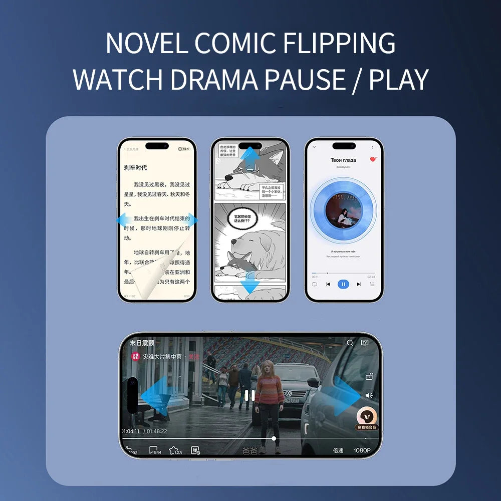 Remote Control Scrolling Finger Blutooth 5.3 Mobile Phone Video Remote Control Selfie Stick Fingertip Controller Automatic Page