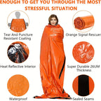 Portable Waterproof Emergency Survival Sleeping Bag Outdoor Edc Camping Gear Thermal Sack First Aid Rescue Kit Mylar Blanket