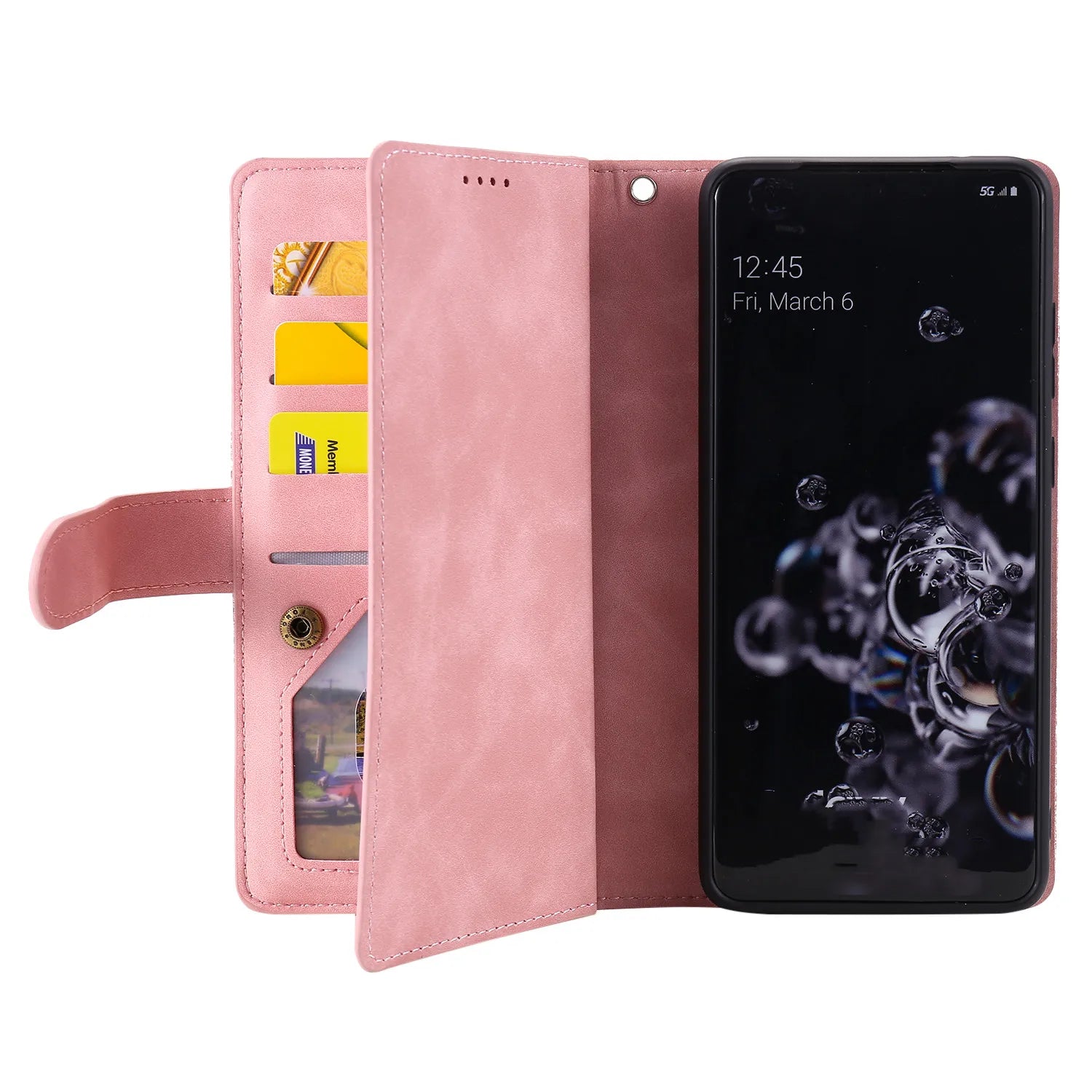 Zipper Wallet Case for Samsung Galaxy S25Ultra S24 Ultra 24FE S25 Plus Leather Case Kickstand Phone Cover Cash Cards Pocket