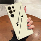 Silica gel Phone Case For Samsung Galaxy S25 S24 Ultra S23 S22 S21 S20 Ultra FE Plus Note 10 20 Lite Airplane Route Desian Cover