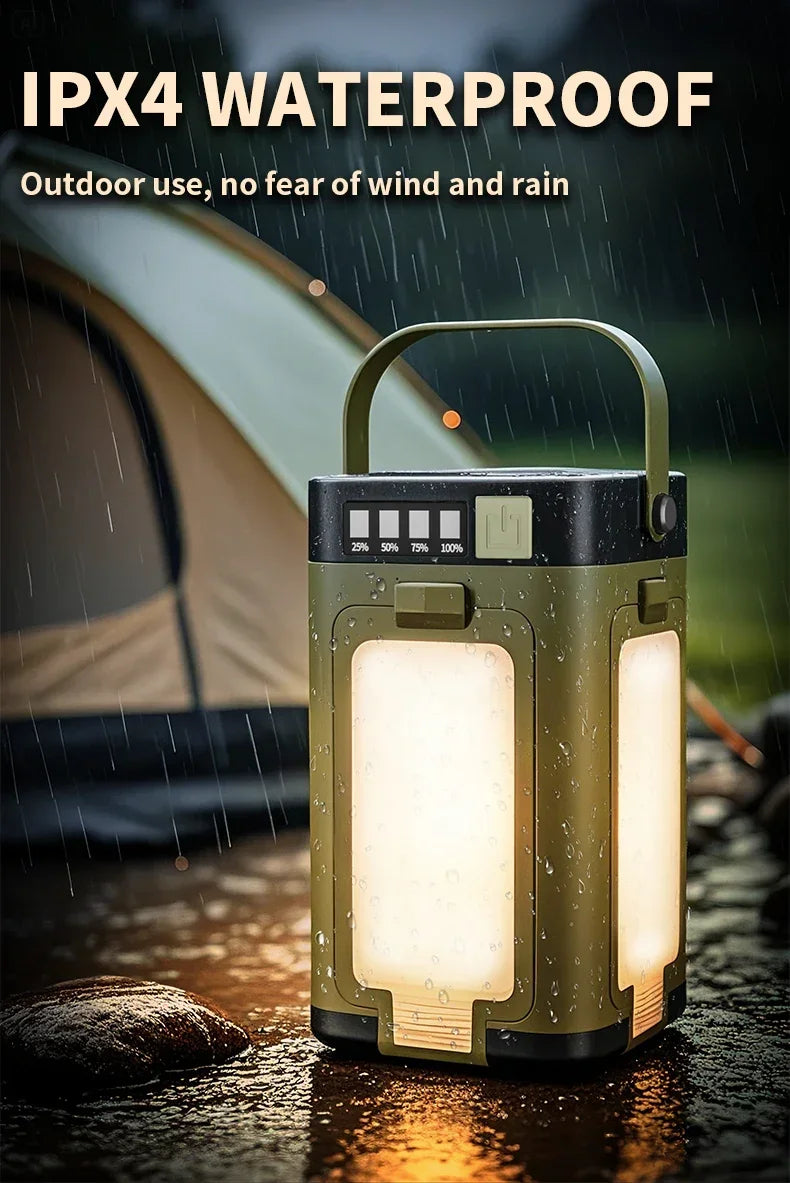 2000mAh Solar Camping Light Foldable Portable Tent Light with Intelligent Display Outdoor Hanging Light
