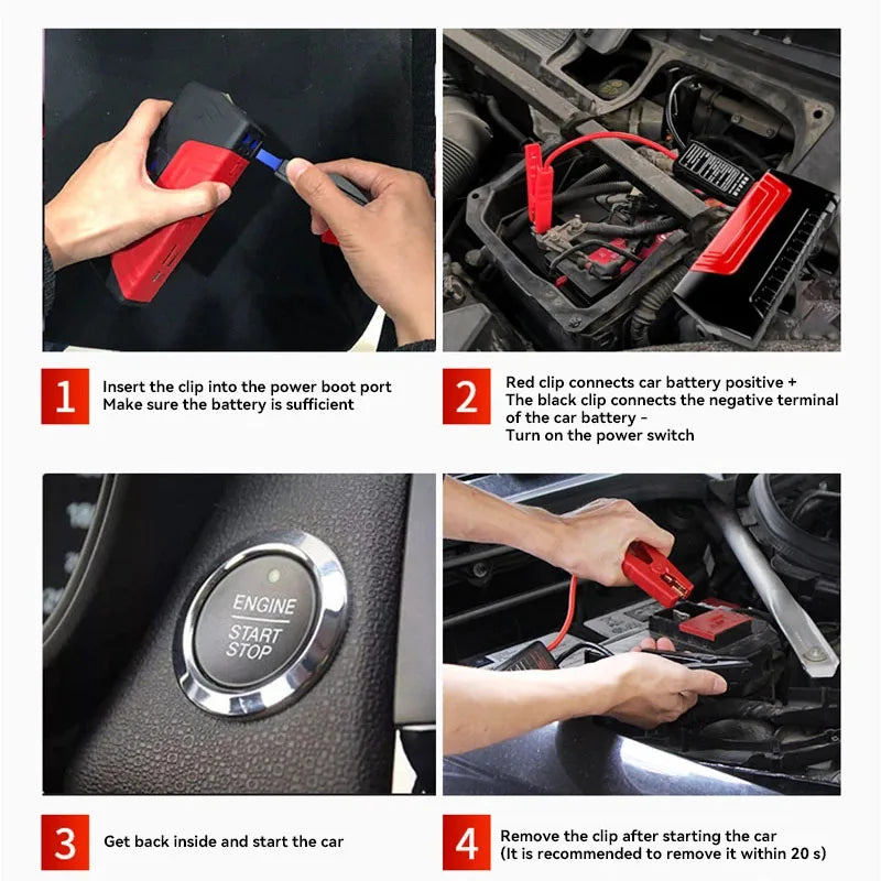 Portable Car Jump Starter Power Bank Car Booster Charger 12V Starting Device Petrol Diesel Car Emergency Booster 18800mAh