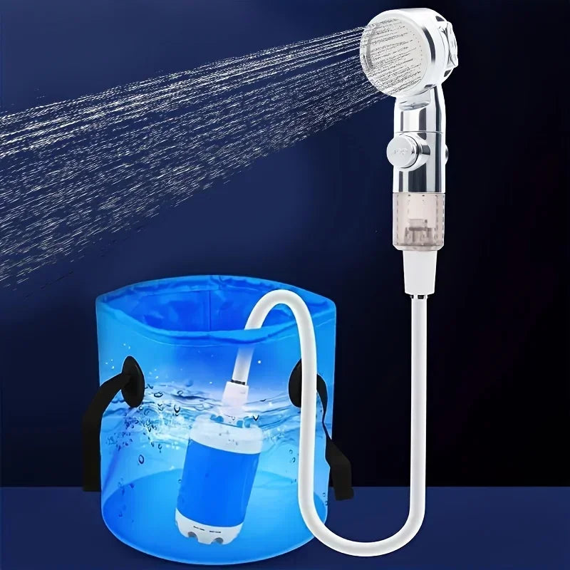 Portable USB Rechargeable  shower head, Multi-Purpose Watering System,Garden Hose Nozzle with US Standard Connector for Outdoor