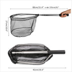 Fishing Landing Net Aluminum Alloy Durable Telescoping Extend to 190cm/130cm/55cm Folding Mesh Safe Fish Catching Releasing