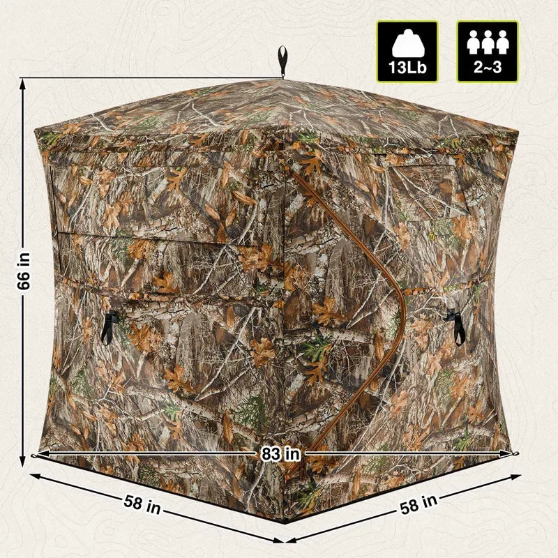 YOUSKY Outdoor Hunting Tent Lightweight Portable Camping Tent Outdoor Camouflage 270 Degree Unobstructed Hunting Tent